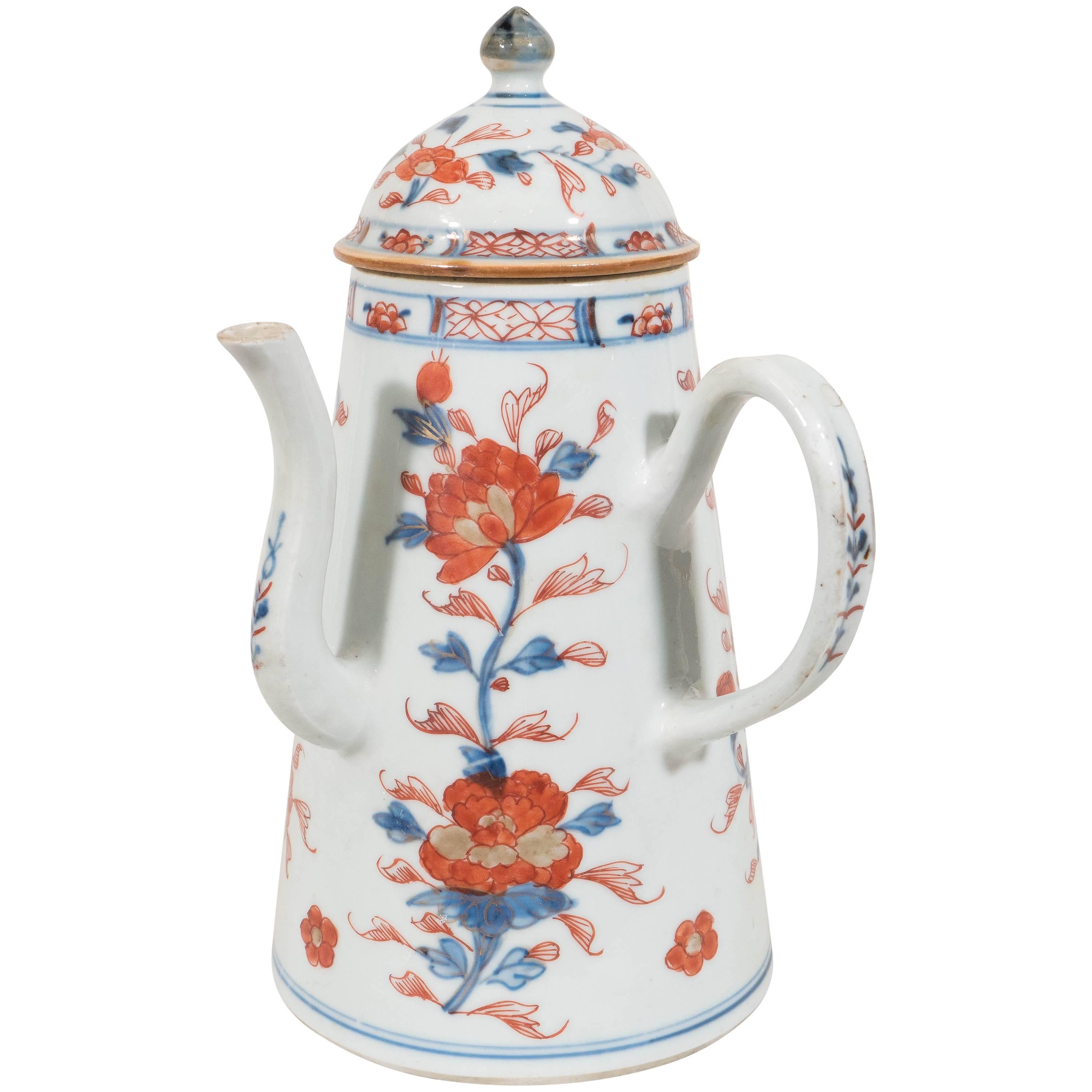 Antique Chinese Porcelain Imari Decorated Coffee Pot