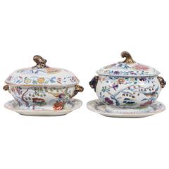 Two Mason's Ironstone "Flying Bird" Pattern Sauce Tureens