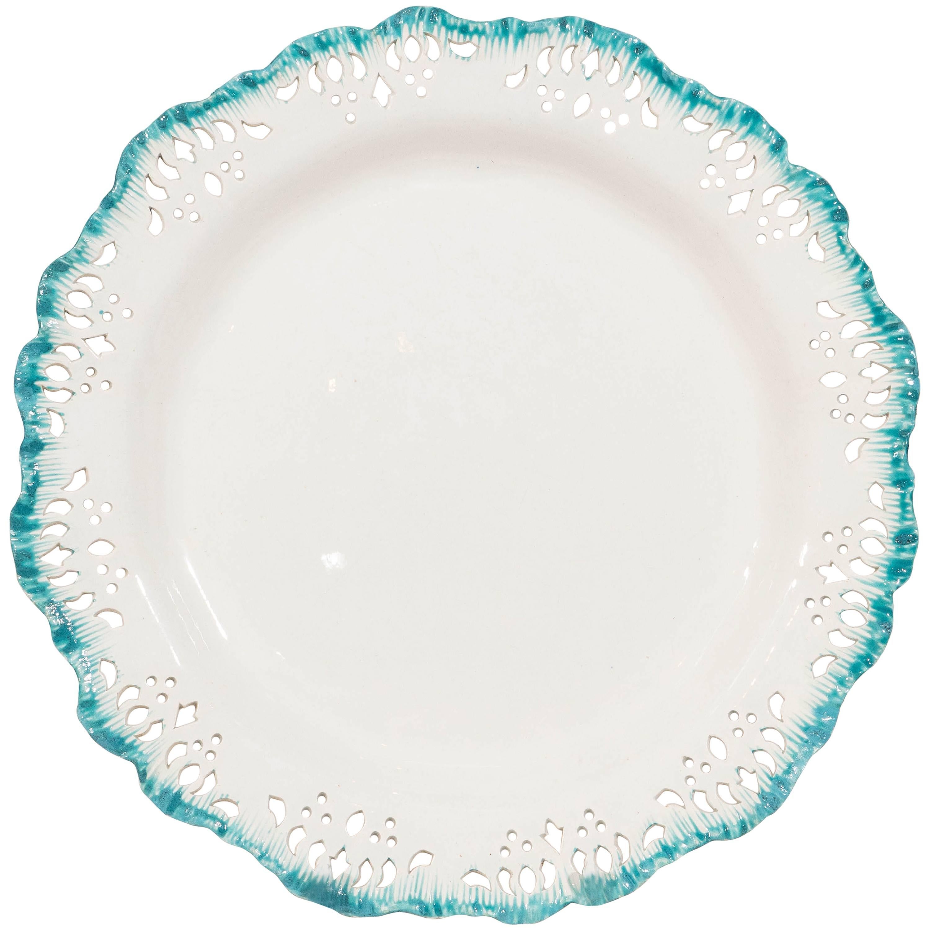 Wedgwood Creamware Dishes with Turquoise Edge