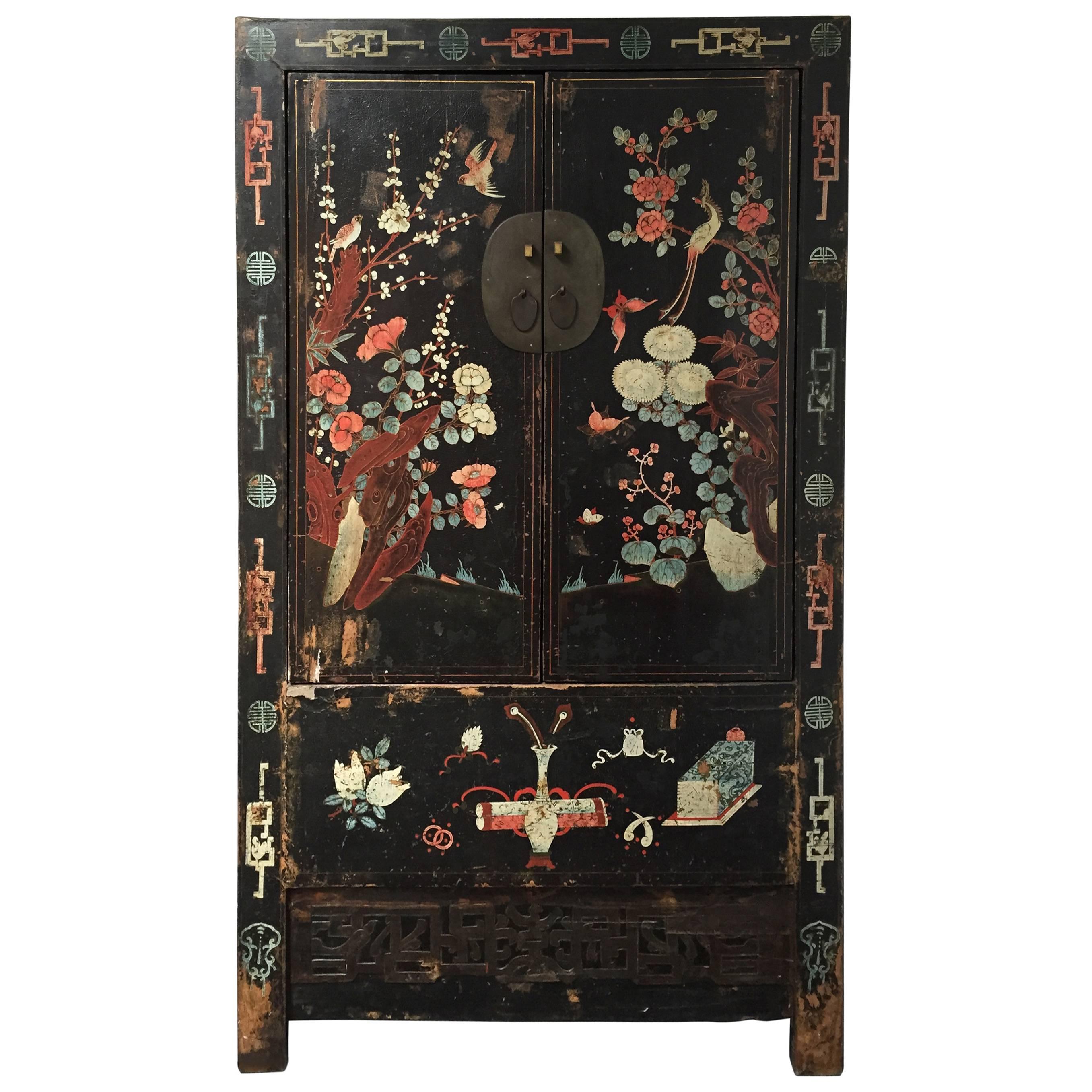 Early 20th Century Chinese Wedding Cabinet For Sale