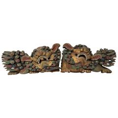 Ming Dynasty Architectural Wooden Lions