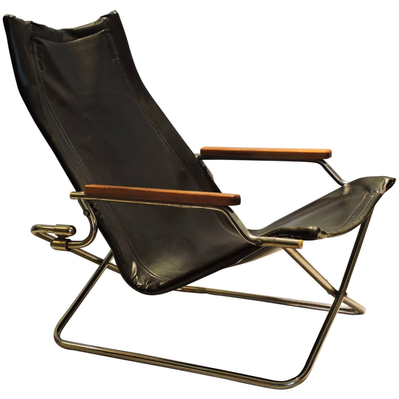 Japanese Modernist Folding Sling Chair by Uchida