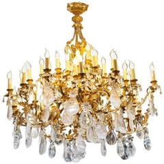 Rock Crystal and Gilt Bronze style Chandelier 3