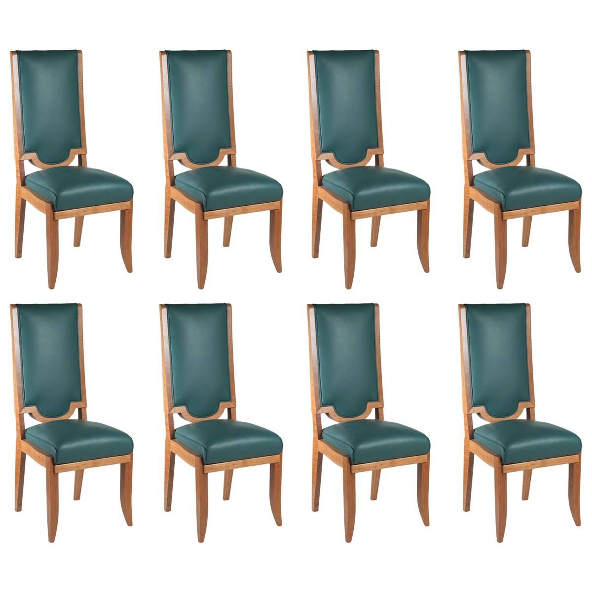 Maurice Jallot Set of Eight Dining Chairs