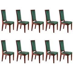 Charles Dudouyt Set of Ten Dining Chairs