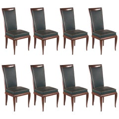 Vintage Rene Prou Attributed Set of Eight Dining Chairs