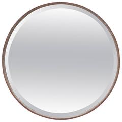Italian Hammered Bronze Round Mirror