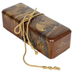 Antique 19th Century Japanese Lacquer Fumibako 
Box
