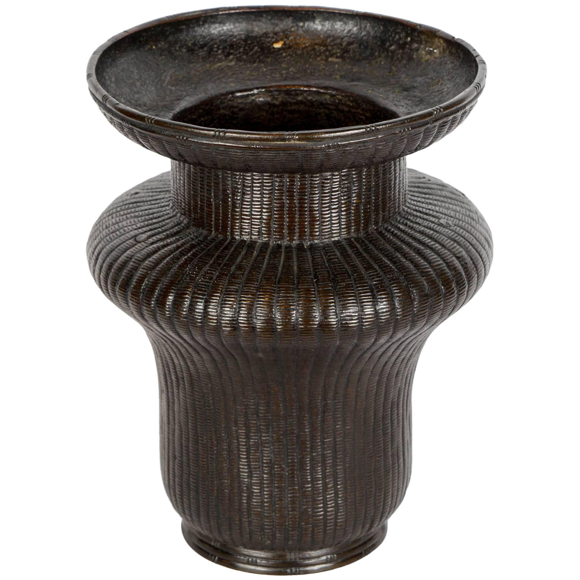 18th Century Japanese Ikebana Bronze (Vase) For Sale