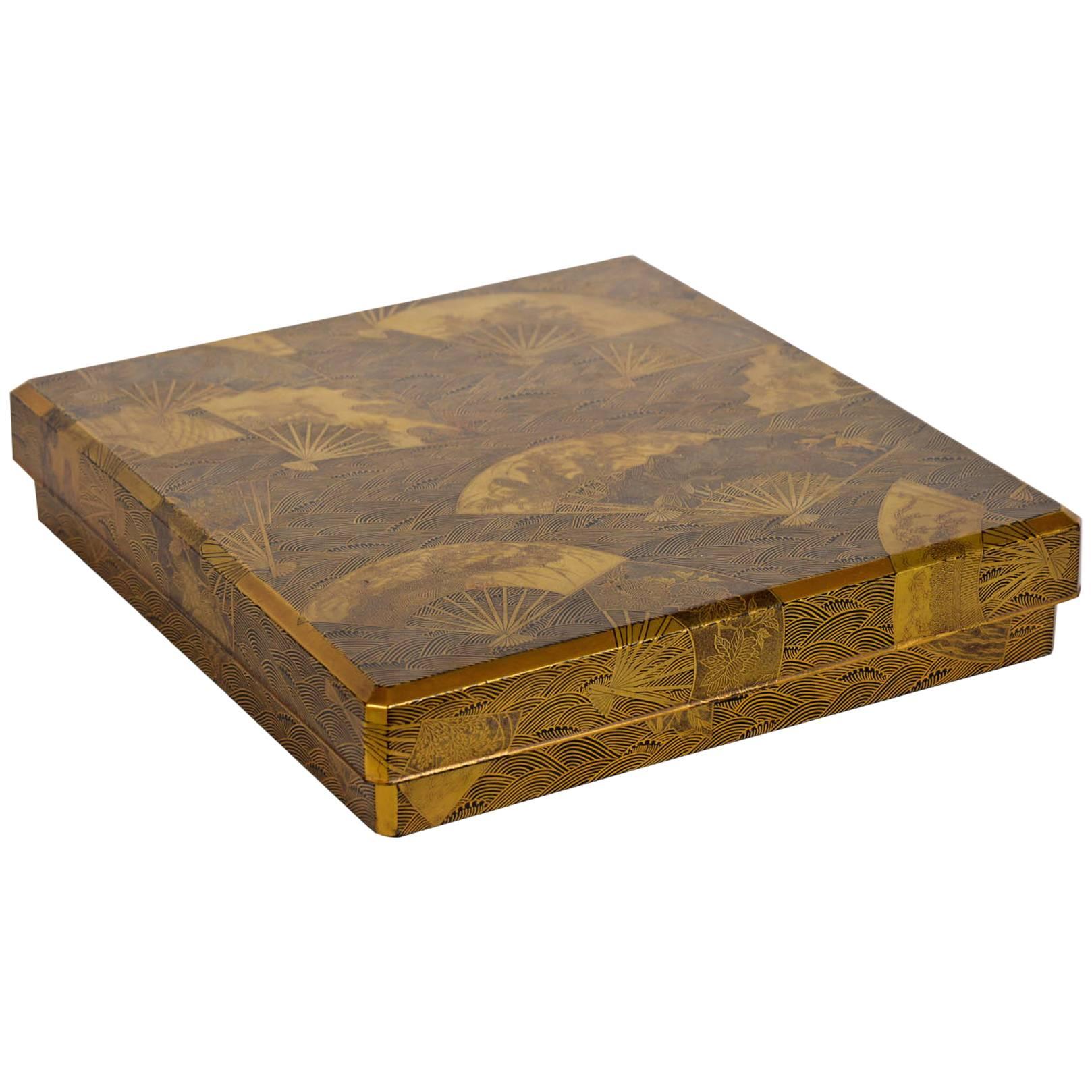 18th Century Edo Gold Japanese Lacquer Suzuribako