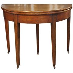 French Directoire Demilune Console in Walnut