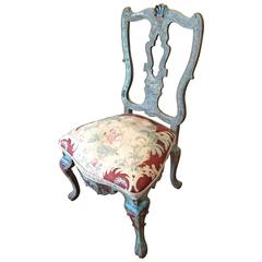 Sublime Painted Wood Chinoiserie Style Antique Chair