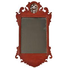 18th Century Carved Dark Ochre and Gold Decorative Mirror with Date 1742