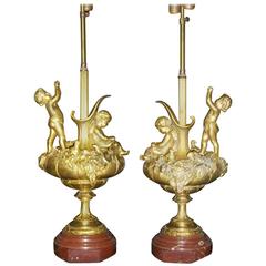 Pair of 19th Century Ormolu Figural Lamps 6