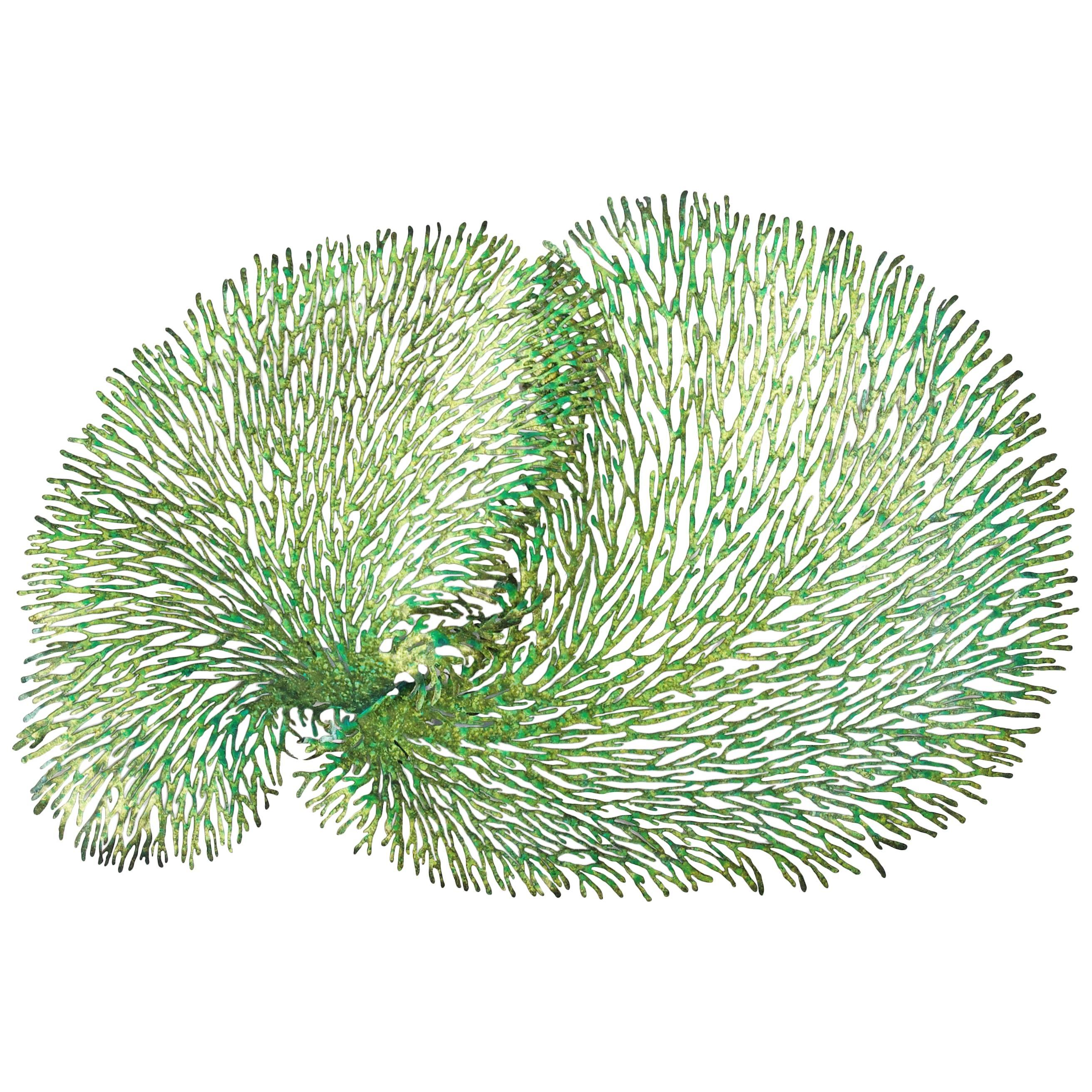 Green and Gold Iron Coral Wall Sculpture by Fabio Ltd