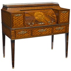 18th Century Italian Inlaid Desk with Fine Marquetry and Parquetry