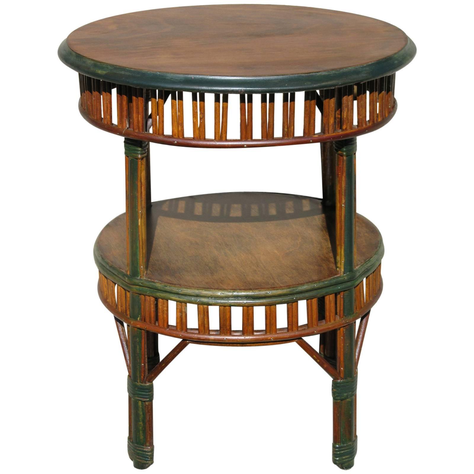Stick Wicker End Table For Sale