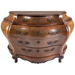 19th Century Italian Rococo Style Bombe Commode