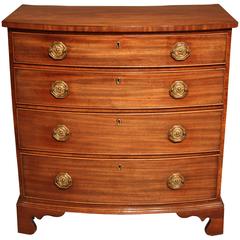 Superb Small George III Bow Fronted Mahogany Chest of Drawers
