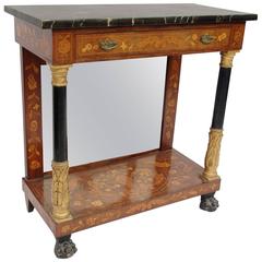 19th Century Dutch Console with Marquetry Decor