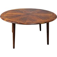 Large Round Coffee Table in Rosewood by Henry W. Klein and Bramin, 1960s