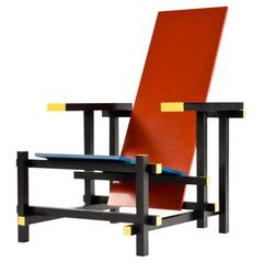 Red and Blue Chair in the Manner of Gerrit Rietveld