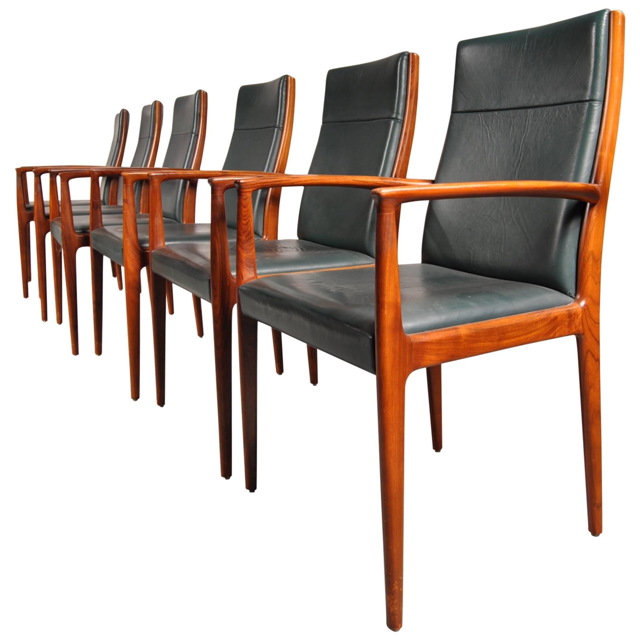Set of Six Conference/Dining Chairs for Lübke, Germany, circa 1960