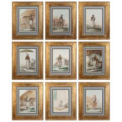 Set of Nine Native Indian Prints by Solvyns
