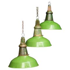 Green Industrial Pendants by Wardle of Manchester