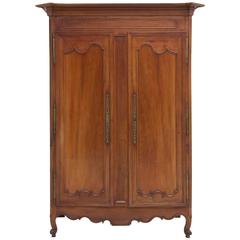 Antique Louis XV Pays de la Loire Armoire in Cherry, circa 1800