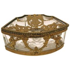 Ormolu-Mounted French Crystal Jewelry Box/ Casket in Empire Style, circa 1900
