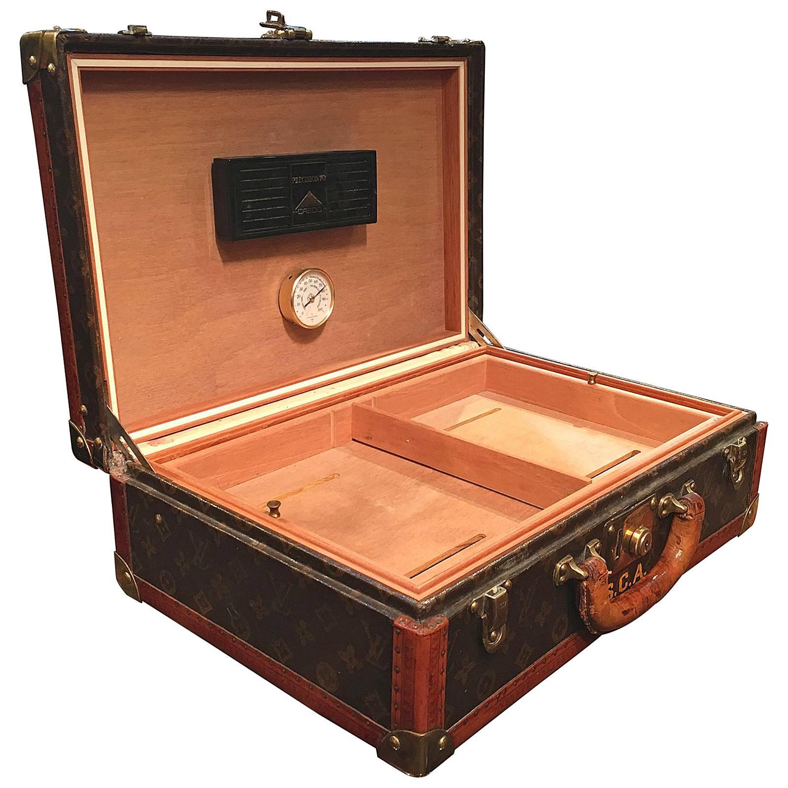 Louis Vuitton Cased Travelling Cigar Humidor For Sale