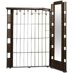 Prouve wrought iron hall mirror, France, circa 1930s 5