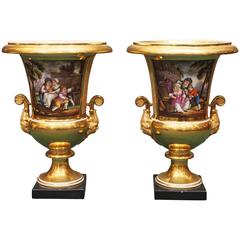 Pair of Vieux Paris Campagna Form Urns 5