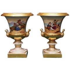 Pair of Vieux Paris Campagna Form Urns 6