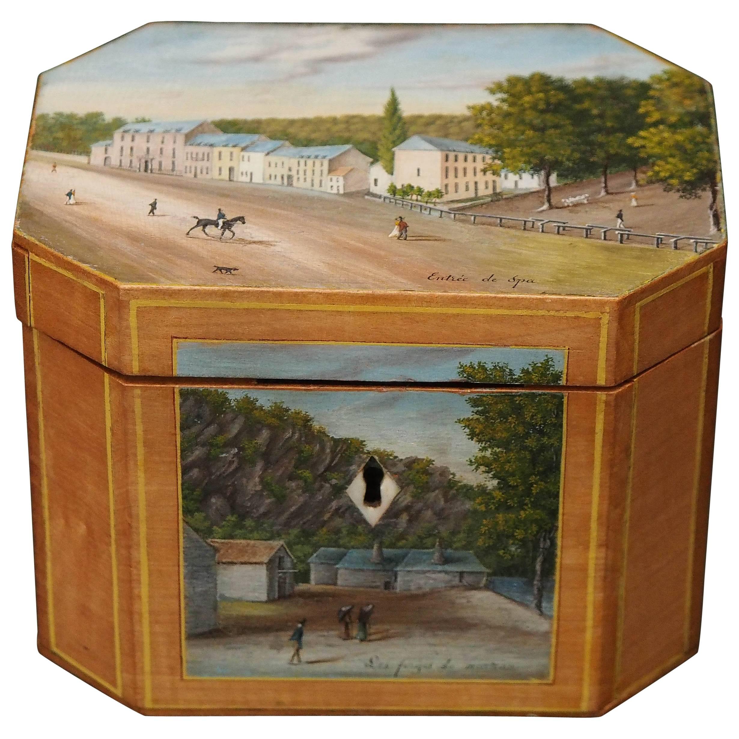 French Painted Tea Box For Sale