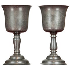 Pair of 18th Century Pewter Cups