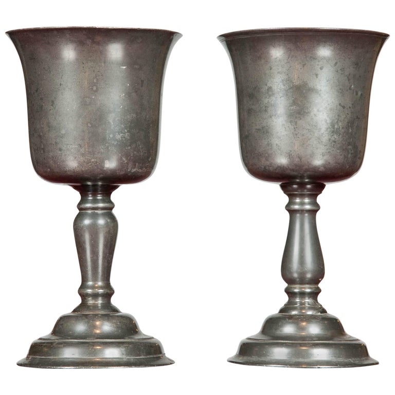 Pair of 18th Century Pewter Cups For Sale at 1stDibs