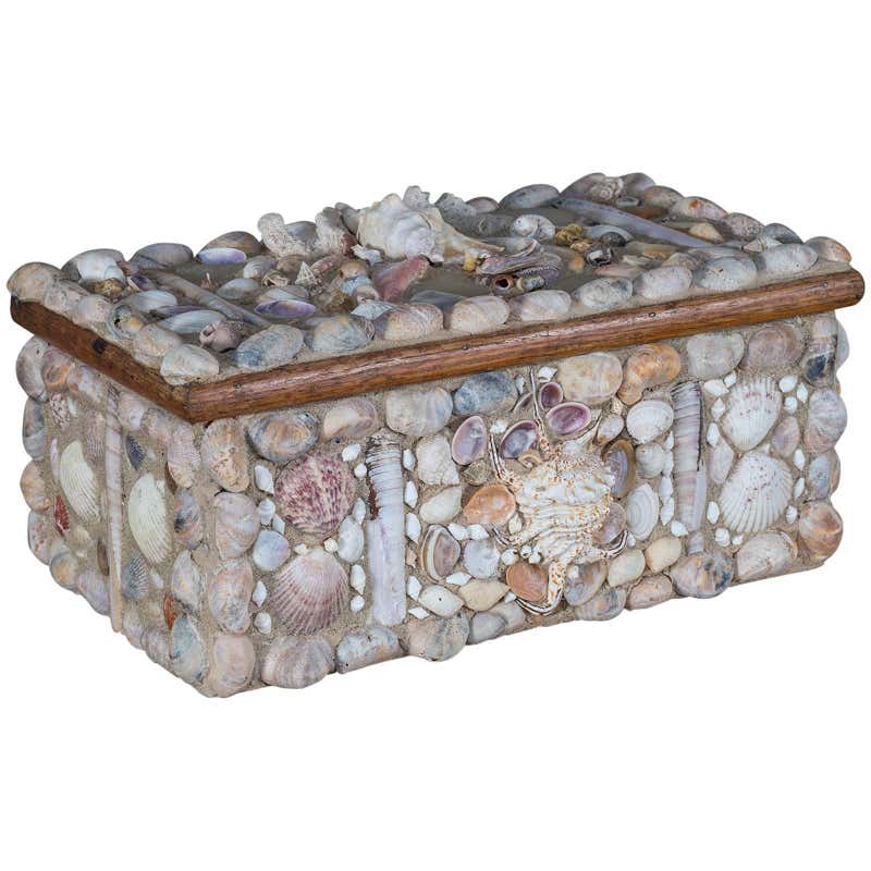 Vintage French Shell Decorated Box, circa 1940 at 1stDibs