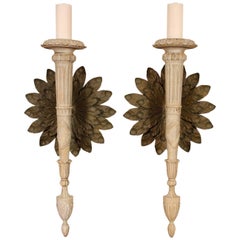 Pair of Monumental Italian Wall Sconces in Neoclassical Style