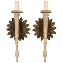 Pair of Monumental Italian Wall Sconces in Neoclassical Style 5