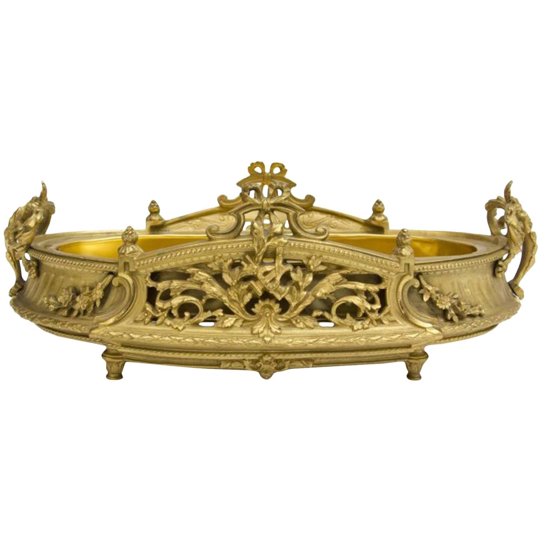 19th Century Louis XV Style Oval Ormolu Centerpiece