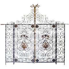 Pair of Early 20th Century Continental Wrought Iron and Toll Work Garden Gates Pair of Early 20th Century Continental Wrought Iron and Toll Work Garden Gates