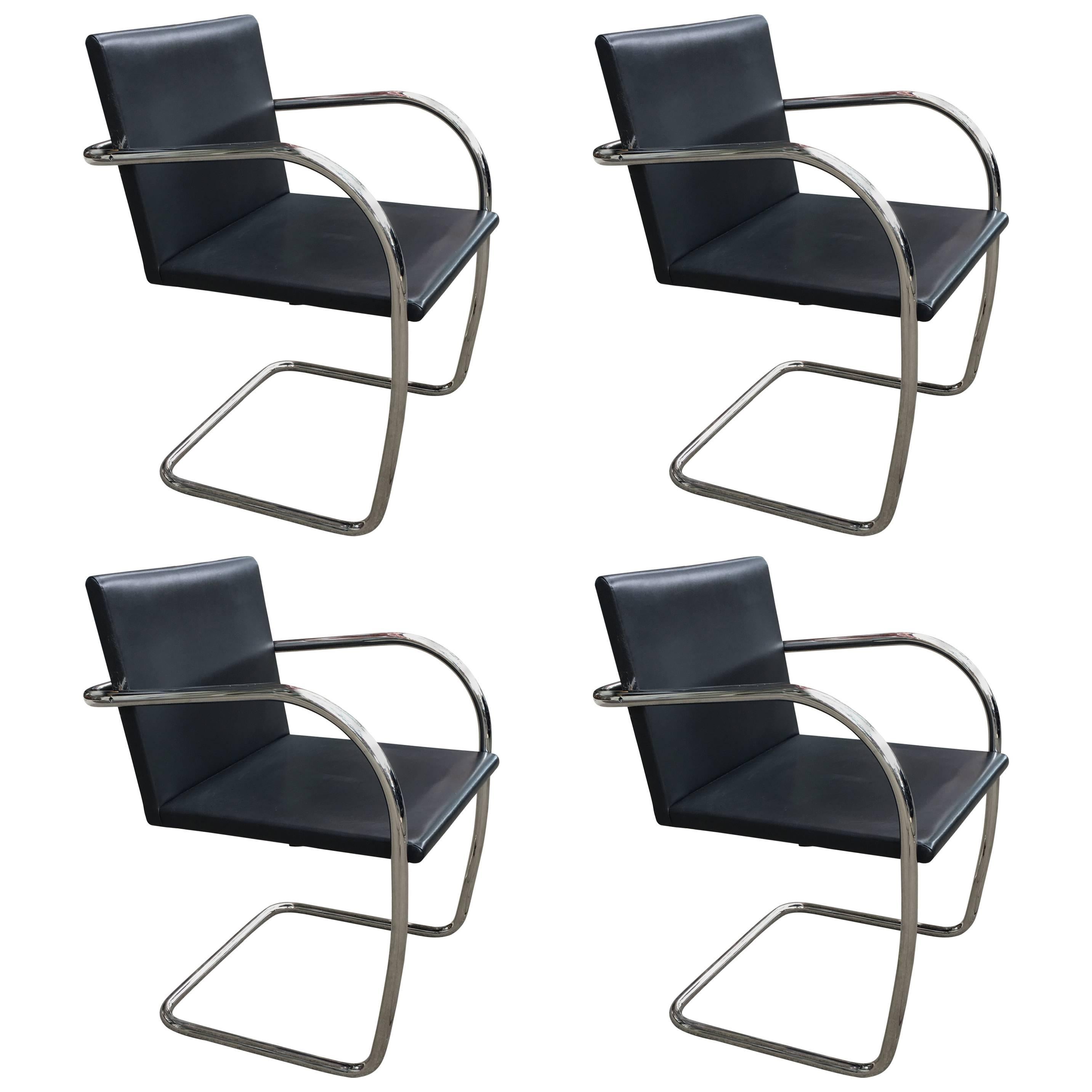 Ludwig Mies van der Rohe Brno Chairs, Set of Four, Knoll