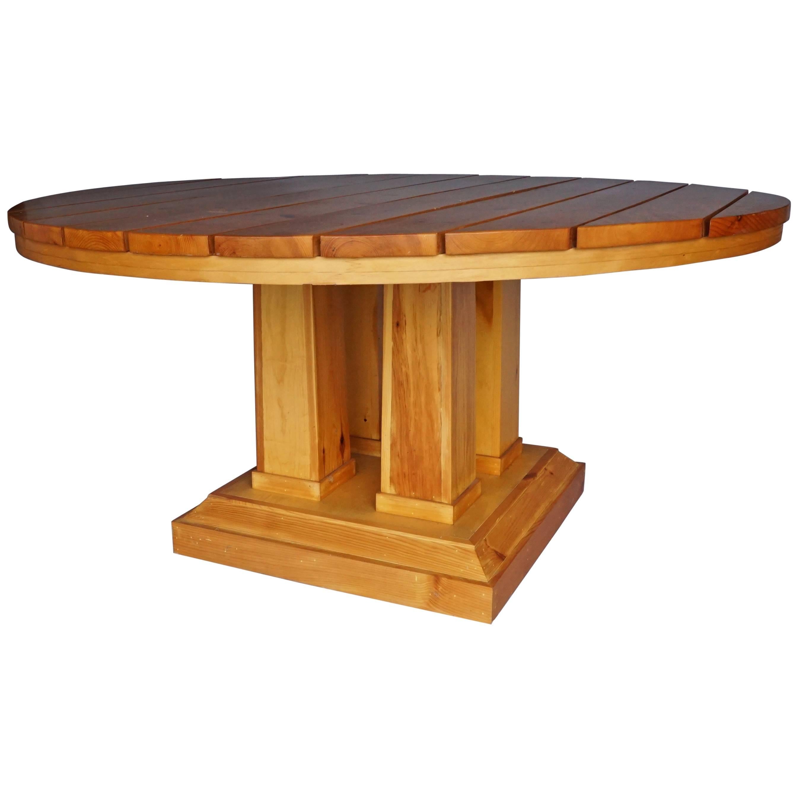 Large Circular Table in Pine