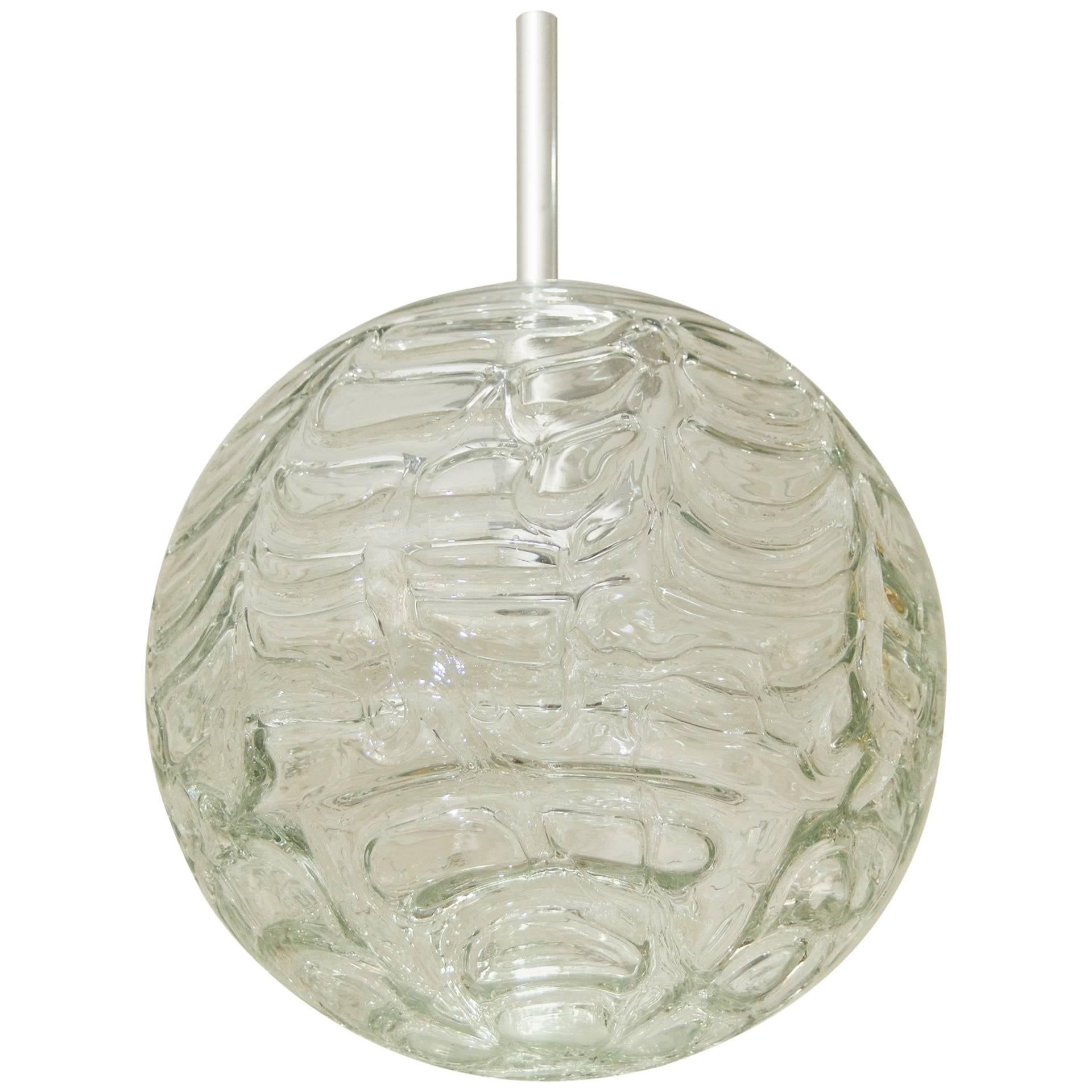 Doria Organic Patterned Clear Glass Globe For Sale