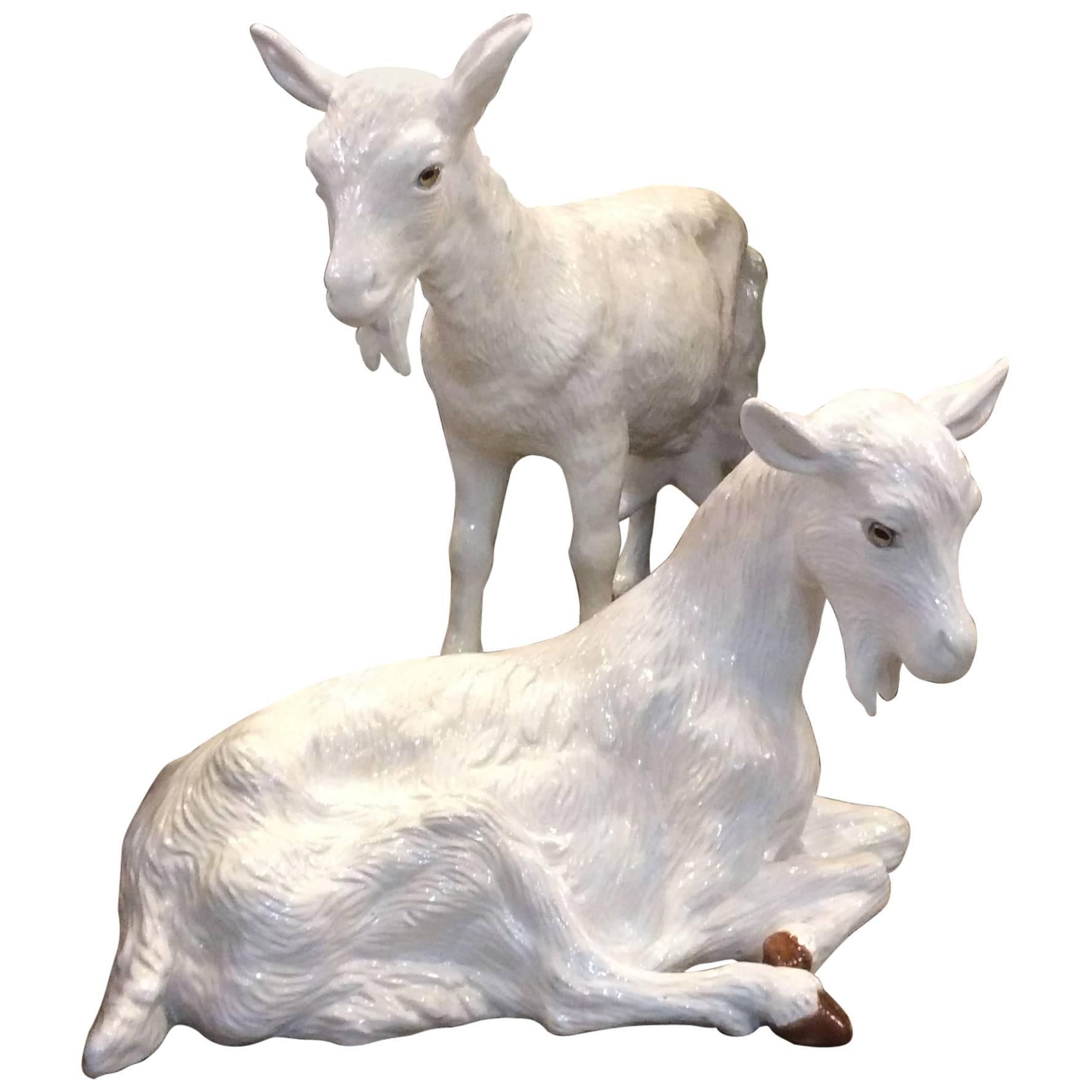 Pair of Porcelain Goats