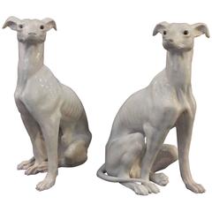 Pair of Porcelain Whippets
