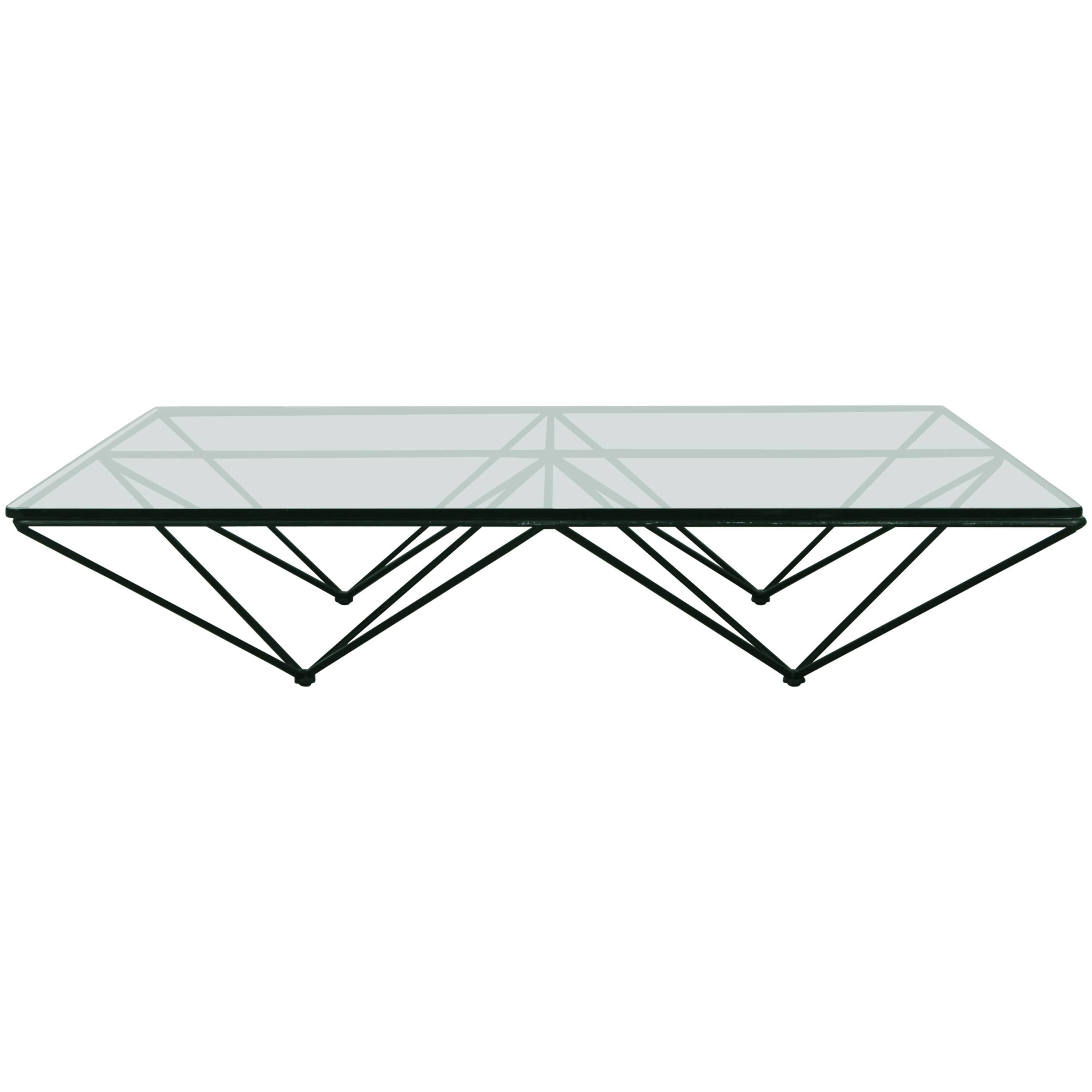 Italian Metal and Glass Coffee Table by Paolo Piva for B&B, Italia