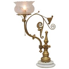 Aesthetic Victorian Converted Gas Newell Post Lamp